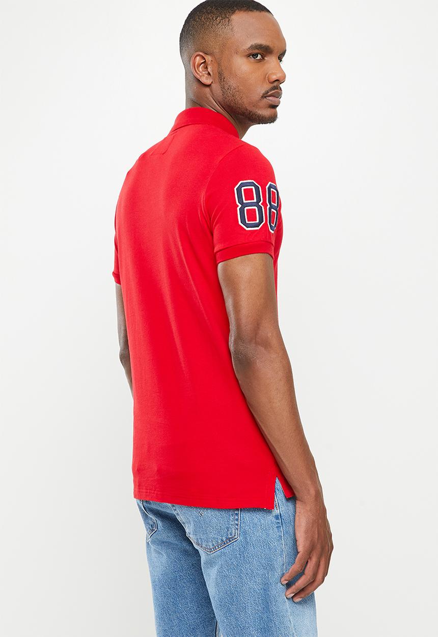 Aca Joe - Aca joe 3d chest emb and sleeve applique golfer - red