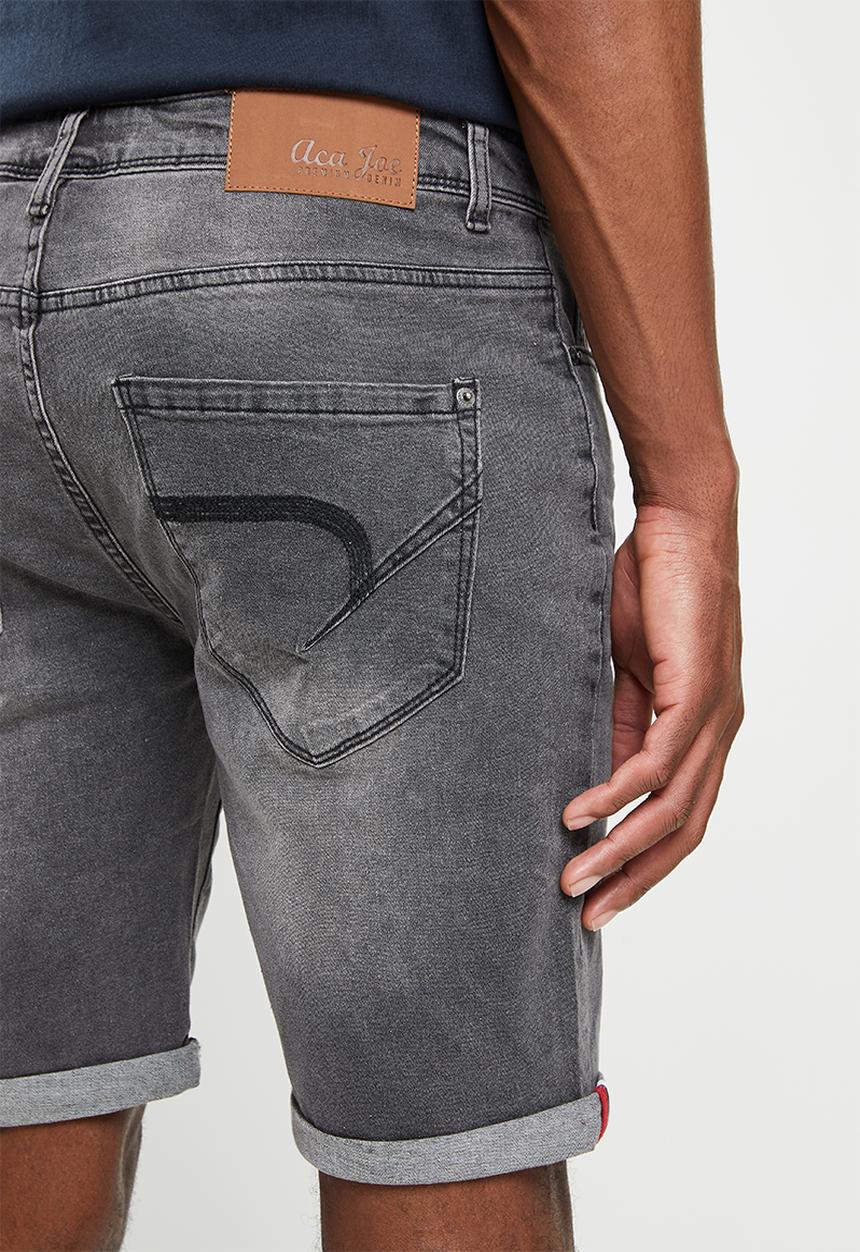 Aca Joe - Aca joe stretch denim roll up  short - medium grey