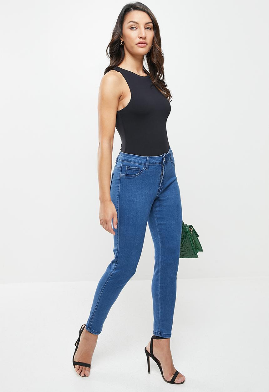 Missguided - Petite anarchy mid rise skinny jeans - blue