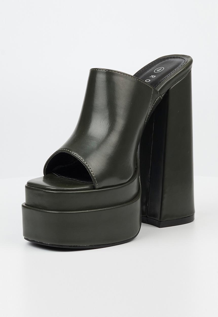 Rock & Co - Sachi 3 platform mule heel - olive