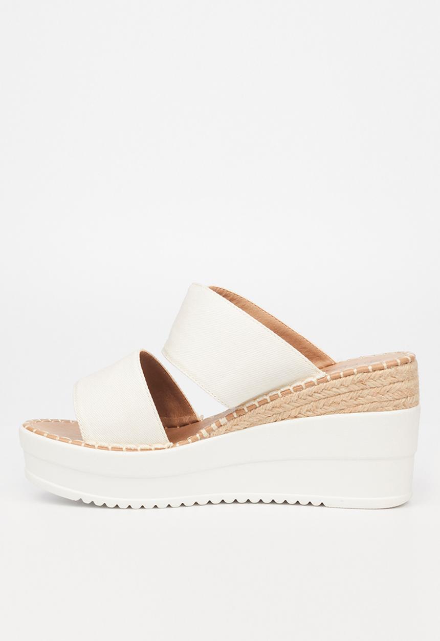 Miss Black - Wild3 mule wedge heel - white