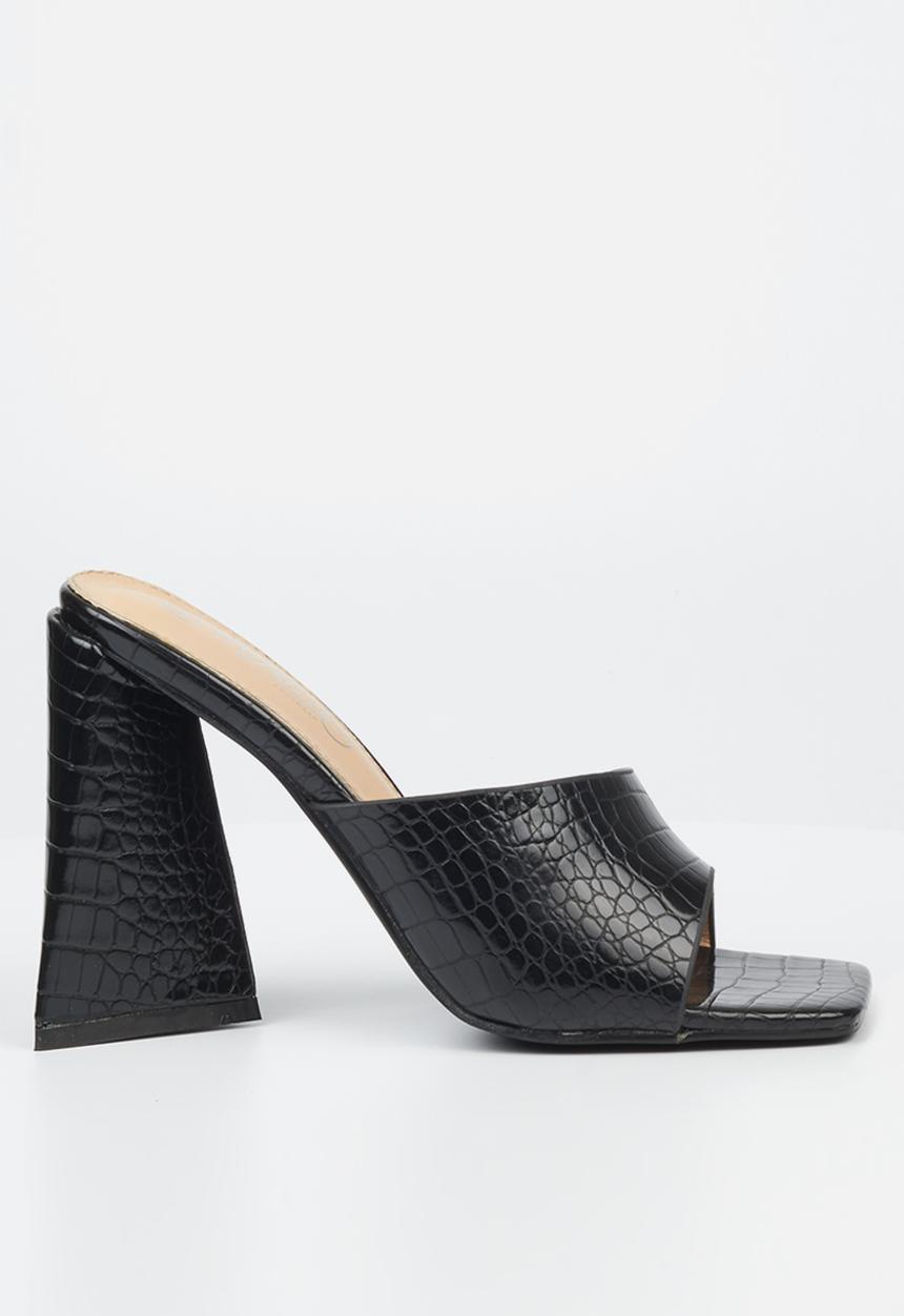 Miss Black - Trilogy4 mule block heel - black