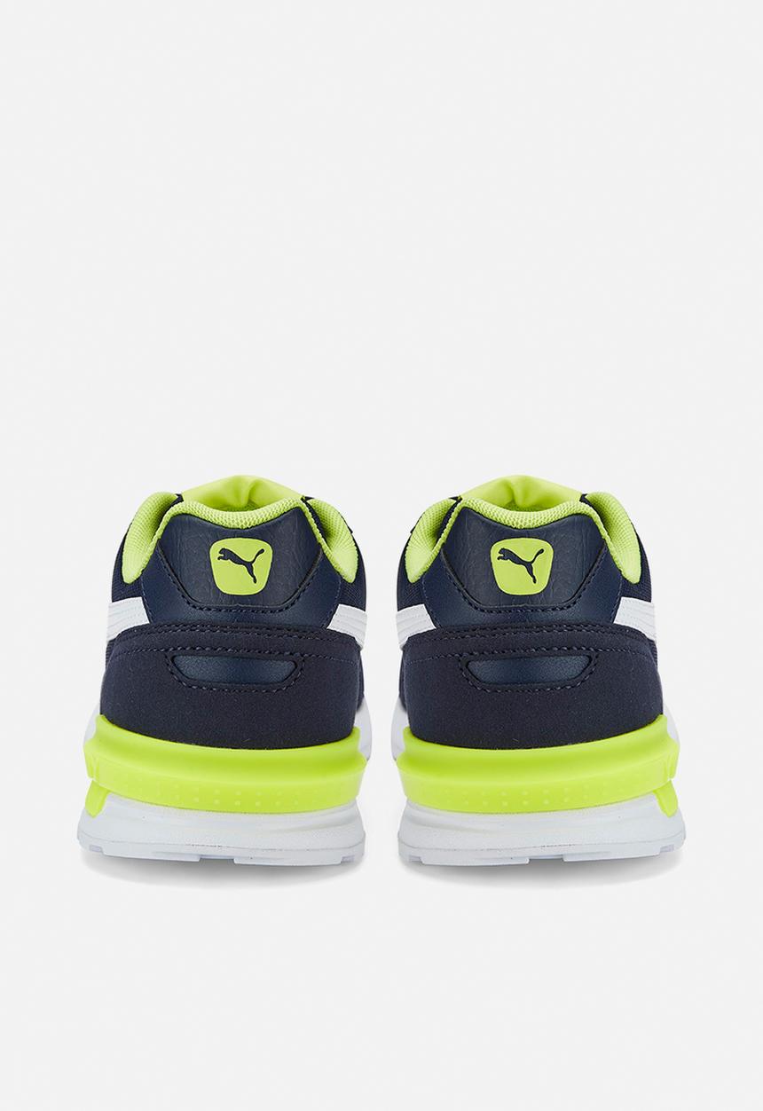 PUMA - Graviton jr - peacoat-puma white-light lime