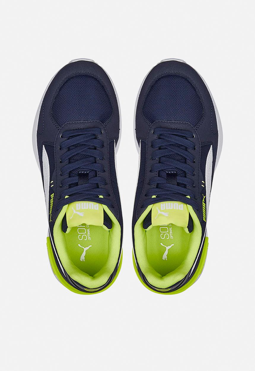 PUMA - Graviton jr - peacoat-puma white-light lime