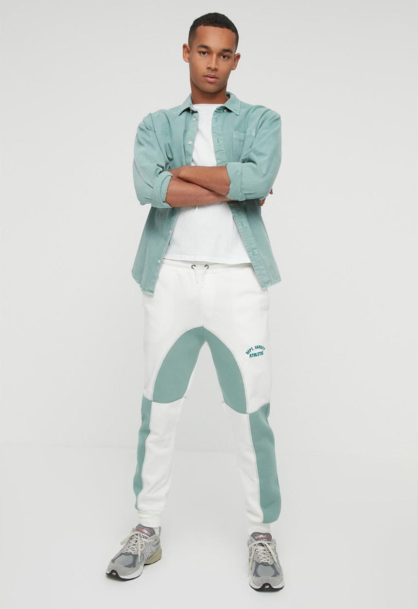 Trendyol - Colour block regular fit sweatpants - mint