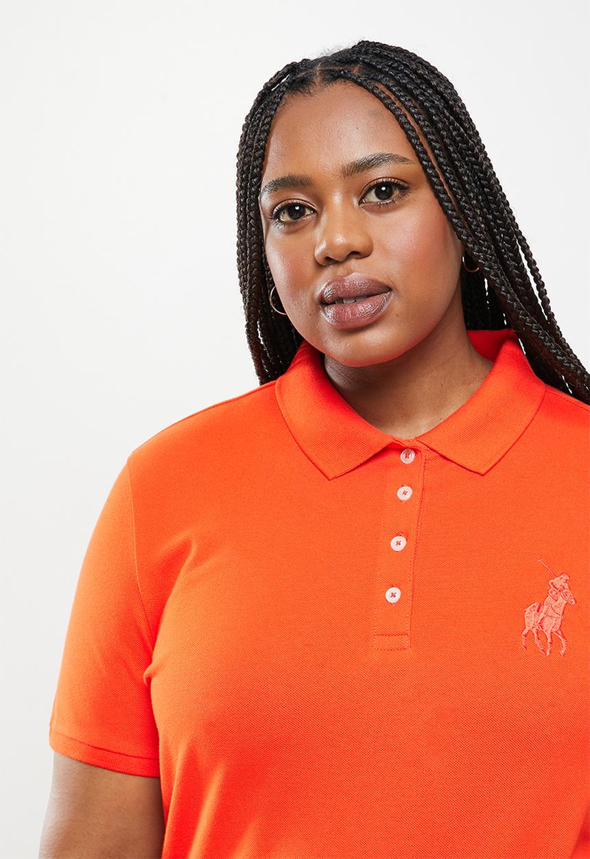 POLO - Plus kori short sleeve big pony golfer dress - orange