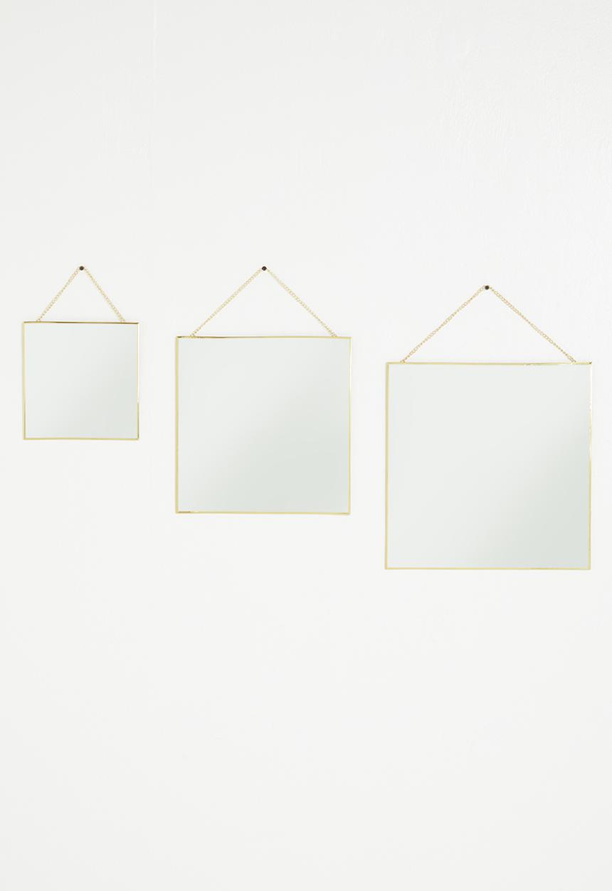 H&S - Square cluster mirror set of 3 - gold
