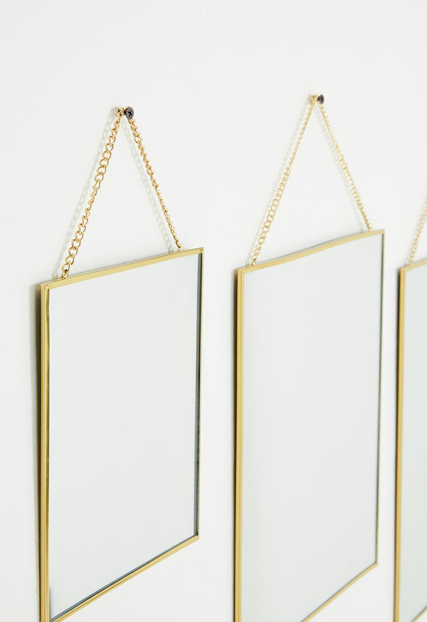 H&S - Square cluster mirror set of 3 - gold