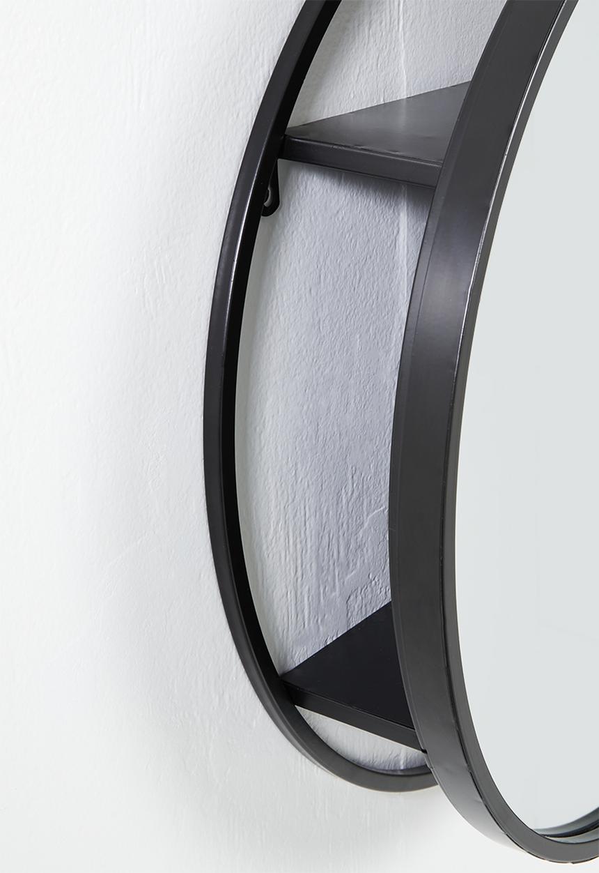 Bathroom Solutions - Store-it round mirror 50cm - black