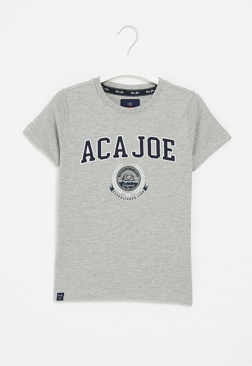 Aca Joe - Boys aca joe emblem print tee - grey melange