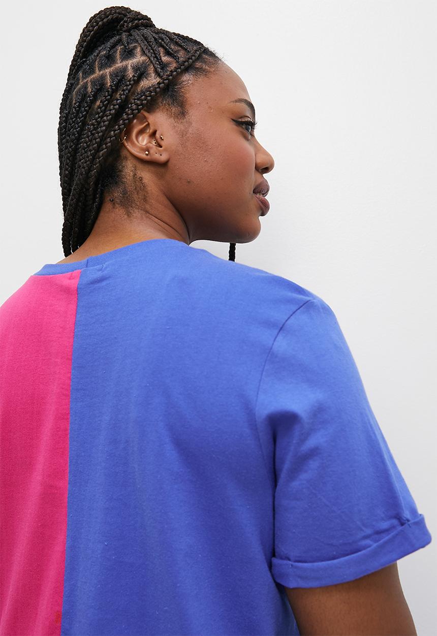 Blake - Mini graphic T-shirt dress - blue & pink