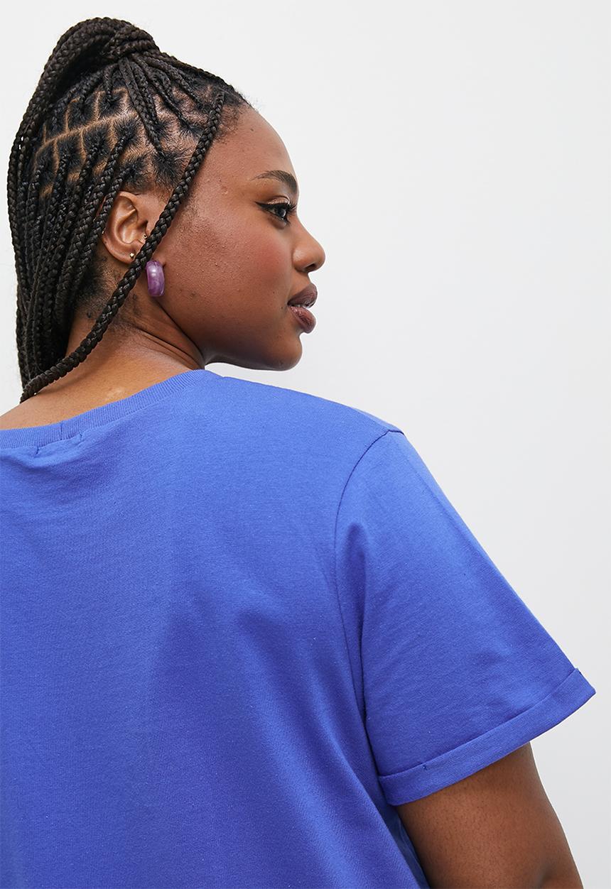 Blake - Plus mini T-shirt dress - cobalt