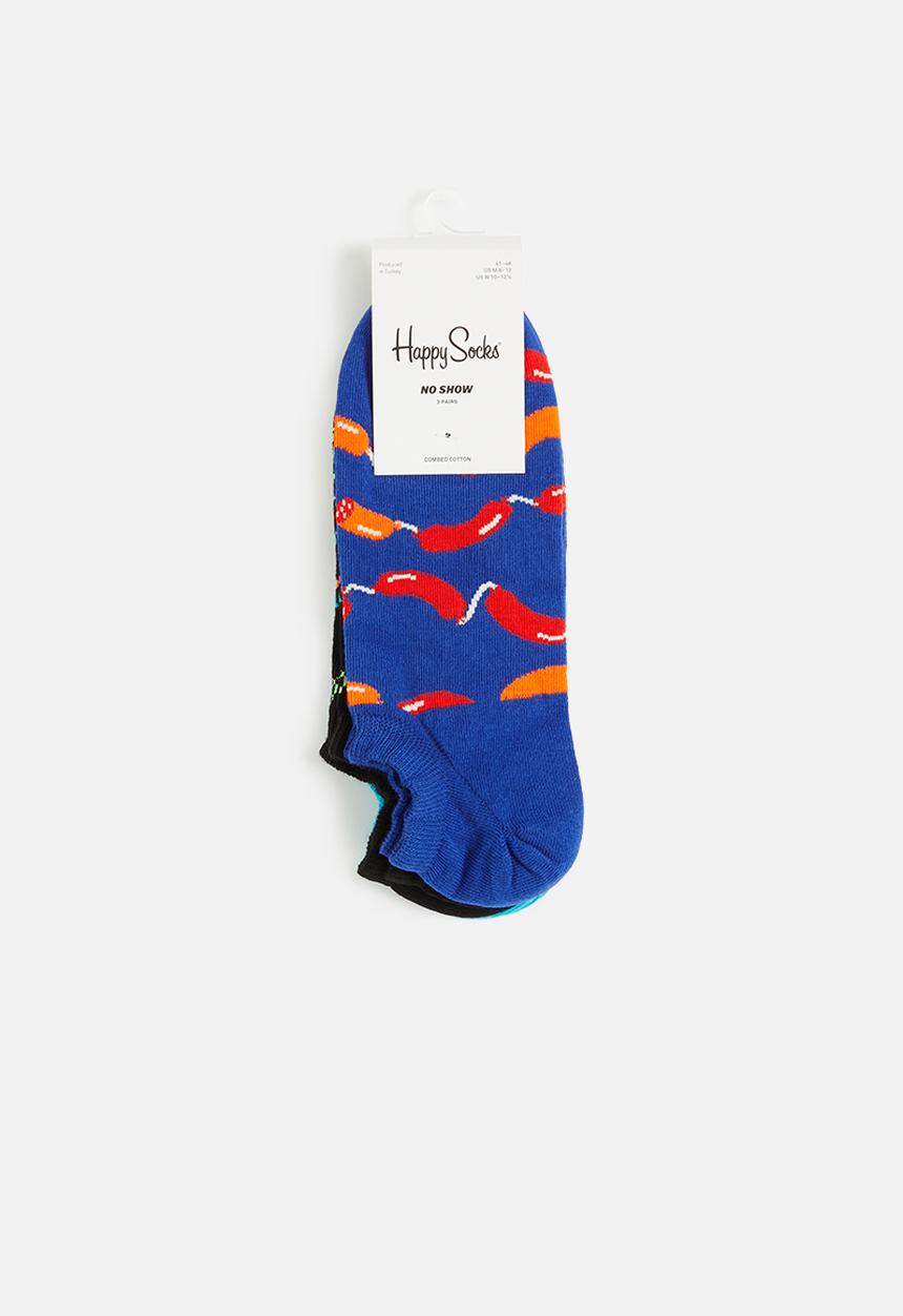 Happy Socks - 3-Pack sausage no show socks - multi