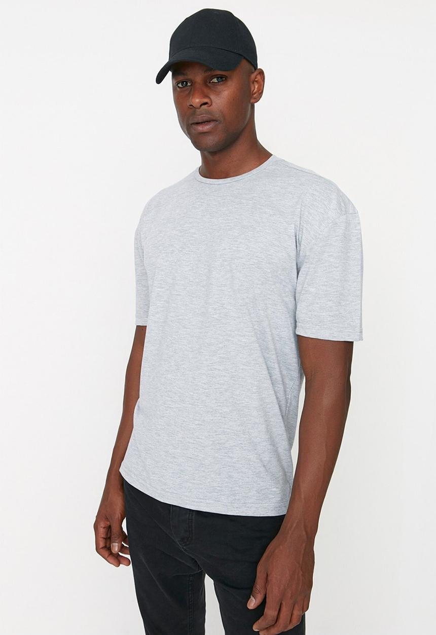 Trendyol - Boston relaxed fit printed tee - grey