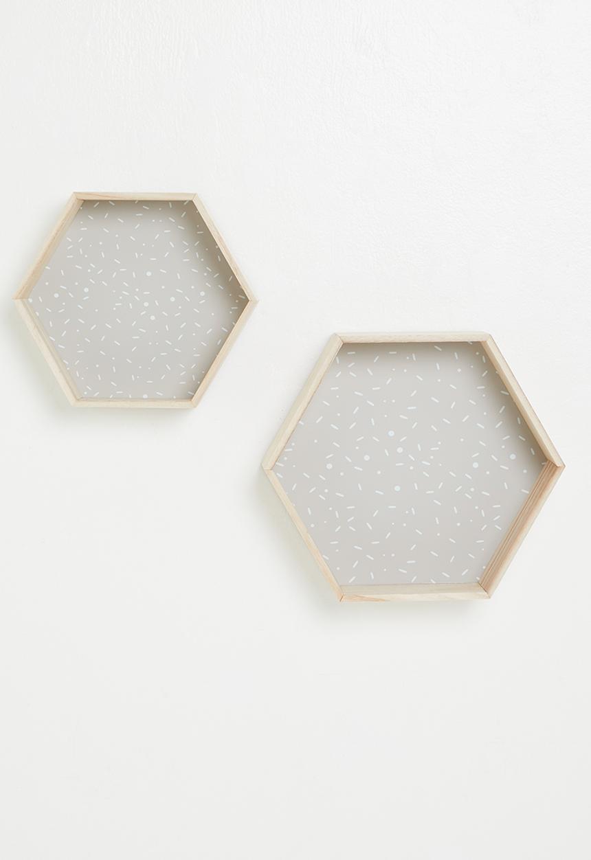 H&S - Confetti hex shelves - grey