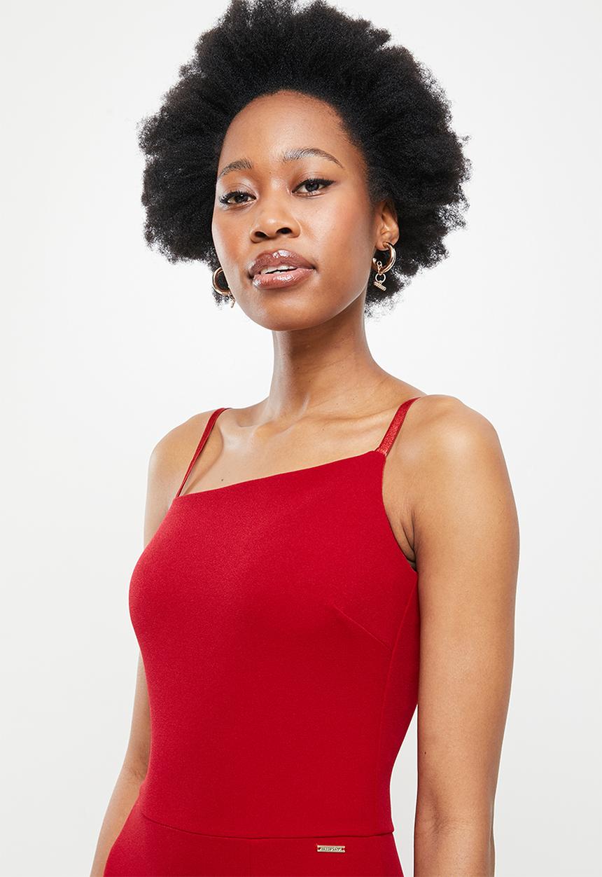 SISSY BOY - Midi asymmetric dress - deep red