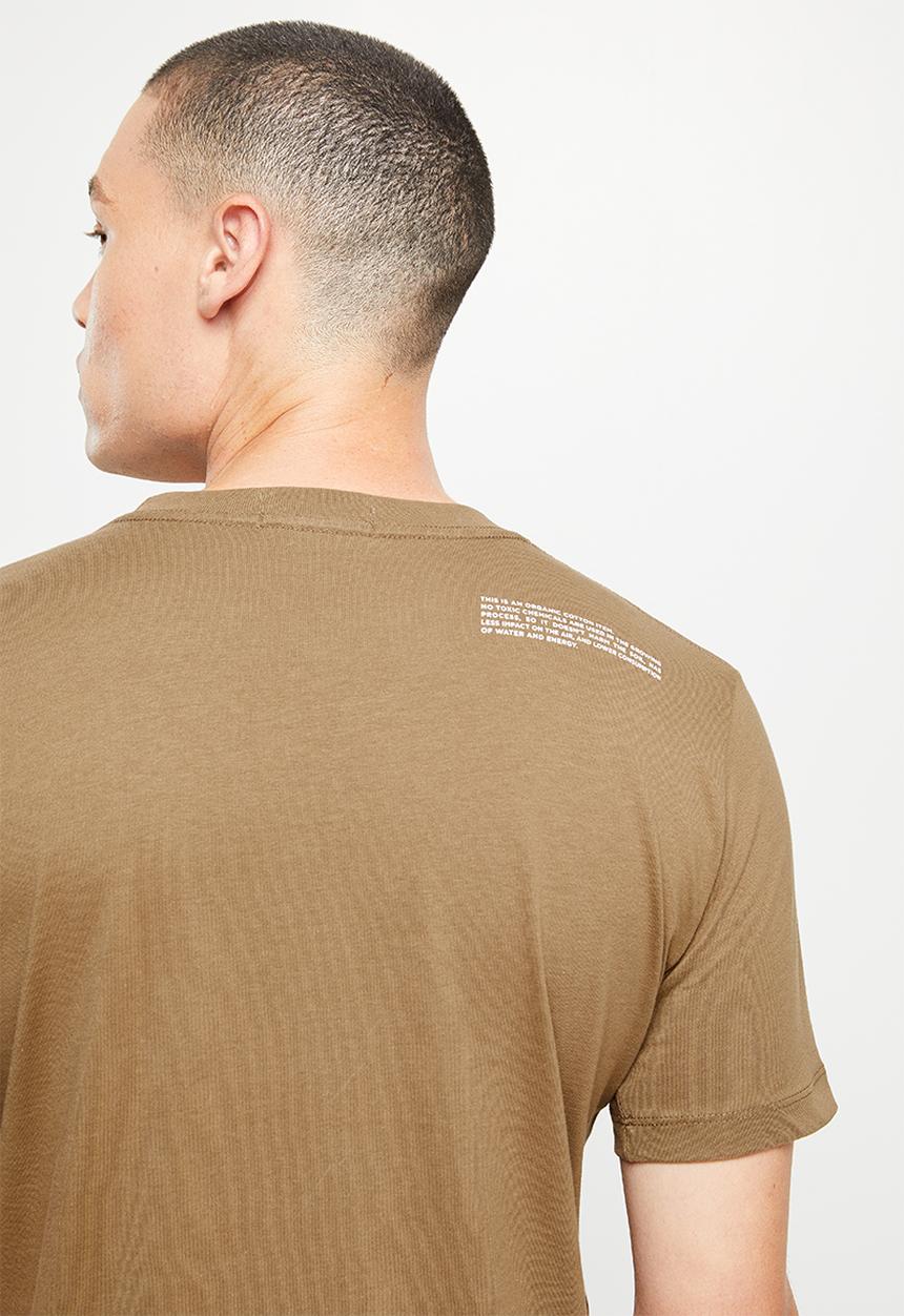 Replay - Organic cotton T-shirt with replay second life print - cigar