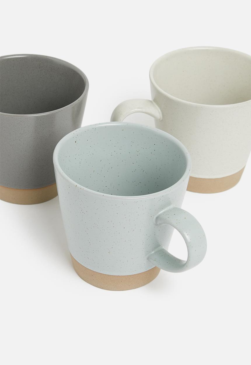 Excellent Houseware - Linta stoneware mug set of 3 - multi