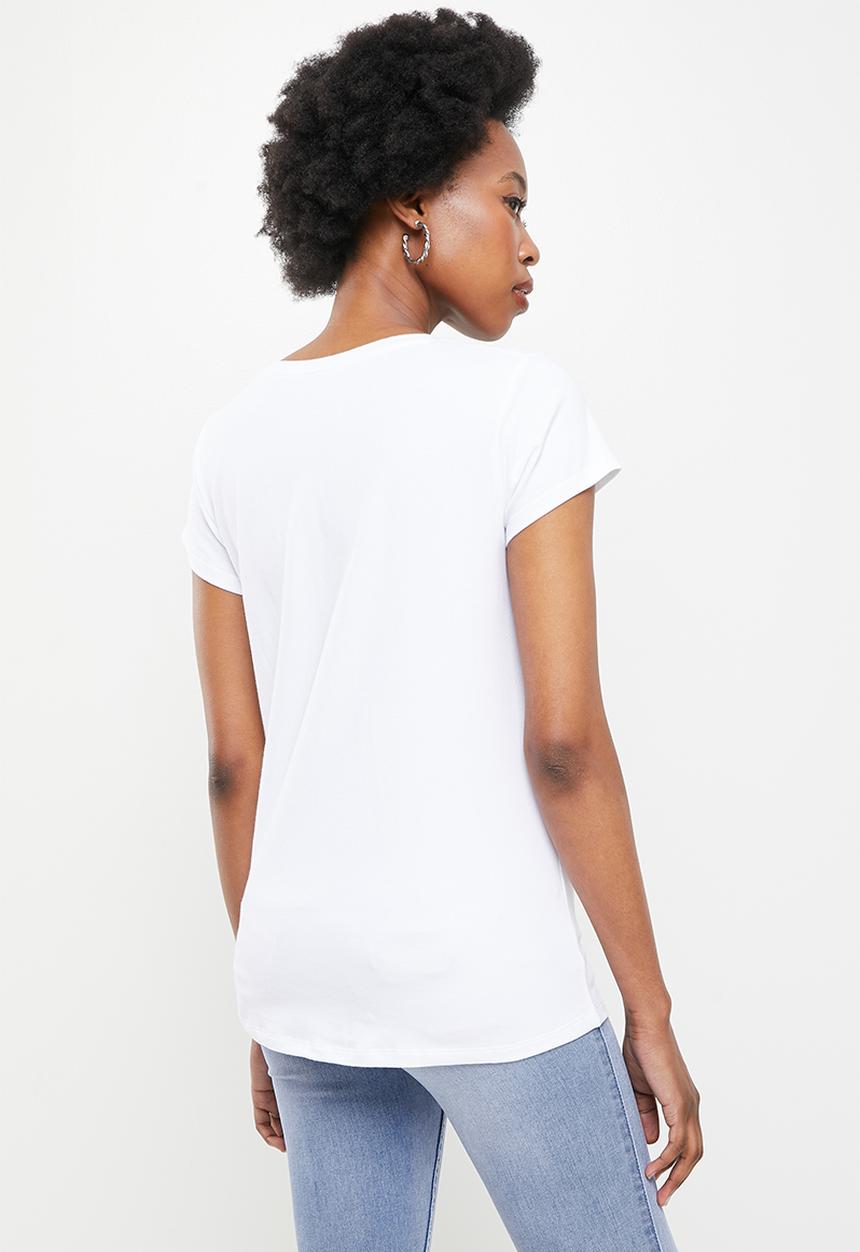 SISSY BOY - Regular fit logo top with short sleeves - white