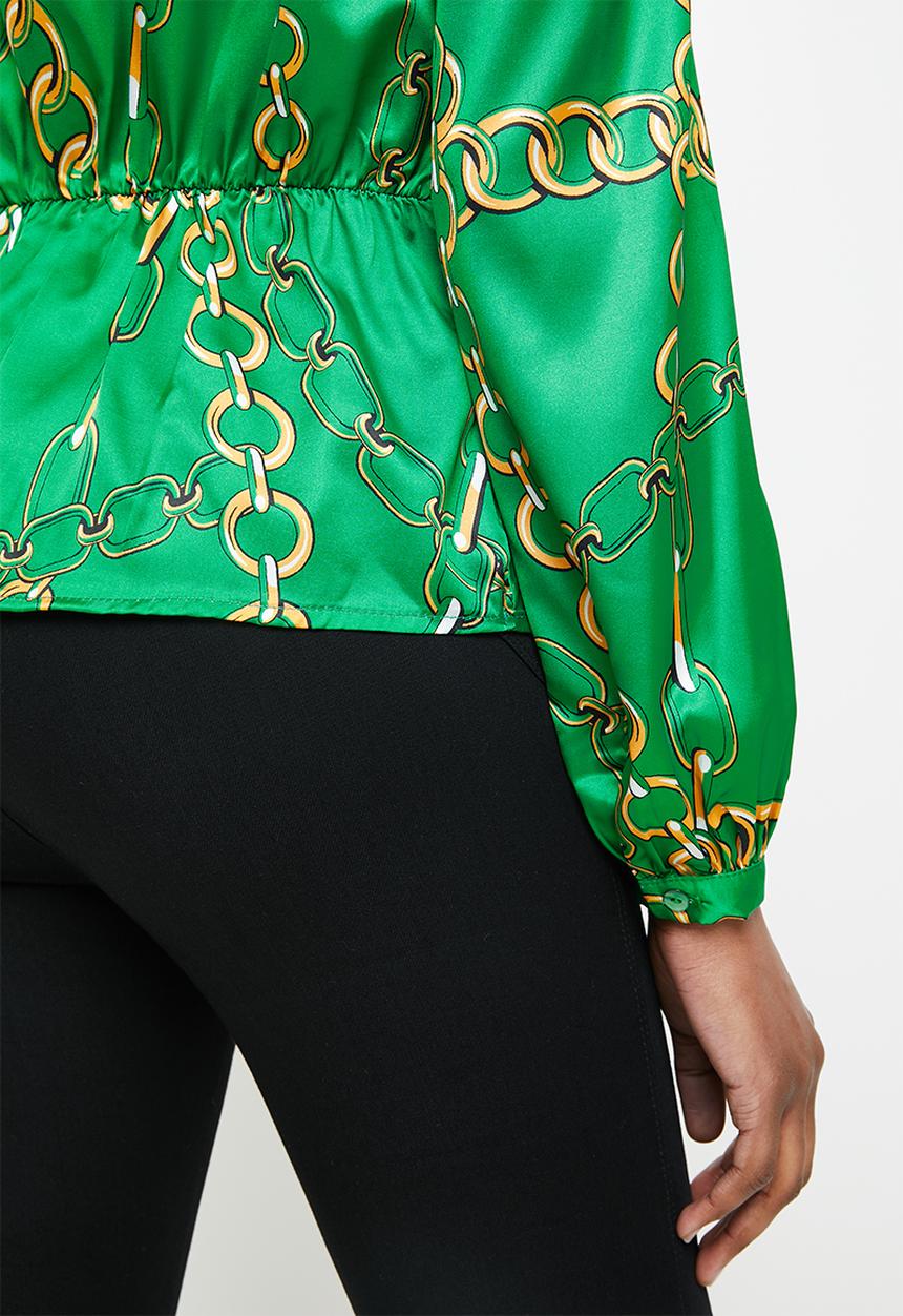 SISSY BOY - Blouse with knot front detail - green