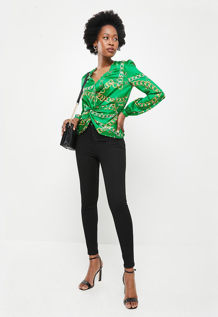 SISSY BOY - Blouse with knot front detail - green
