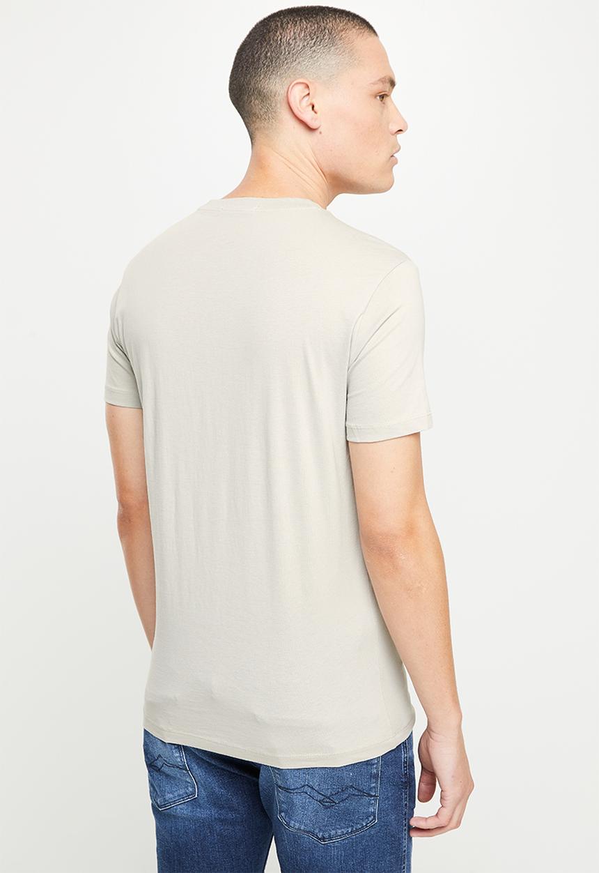 Replay - Compact cotton jersey chest print - grey