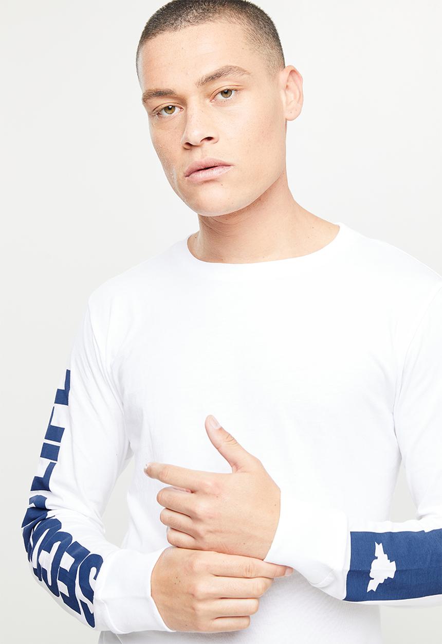 Replay - Basic jersey back print long sleeve - white