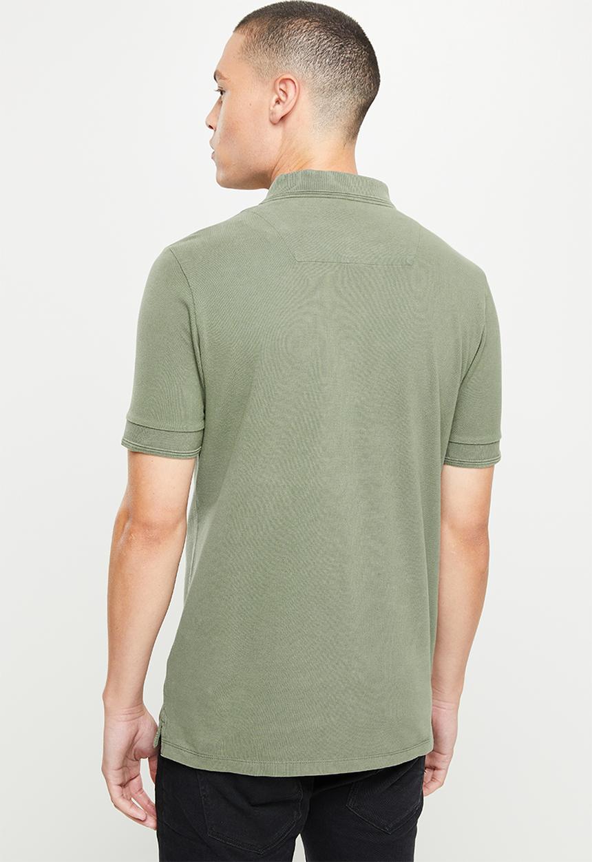 Replay - Garment dyed cotton piquet - olive