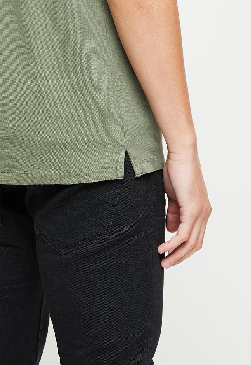 Replay - Garment dyed cotton piquet - olive