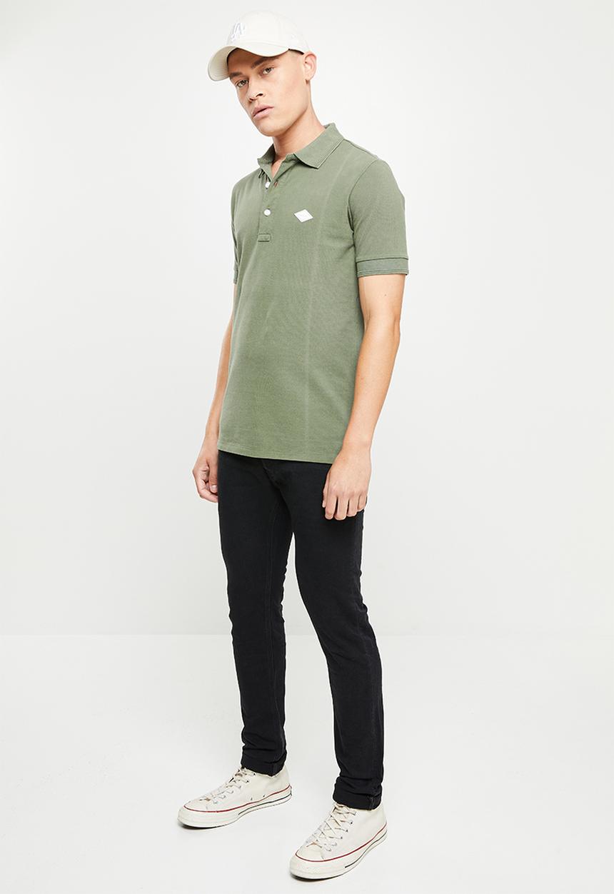 Replay - Garment dyed cotton piquet - olive