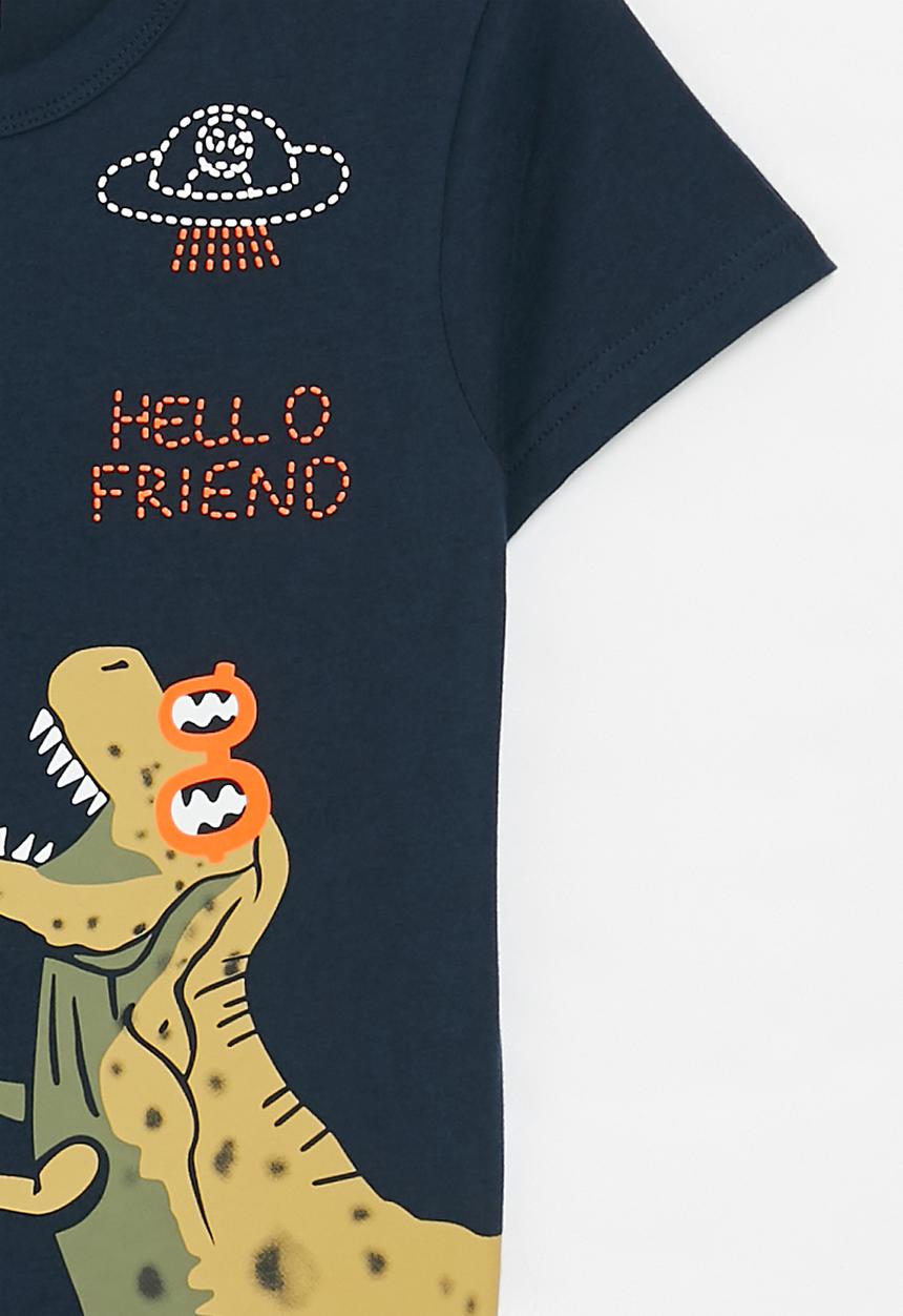 Pop Candy - Dino friend tee - navy