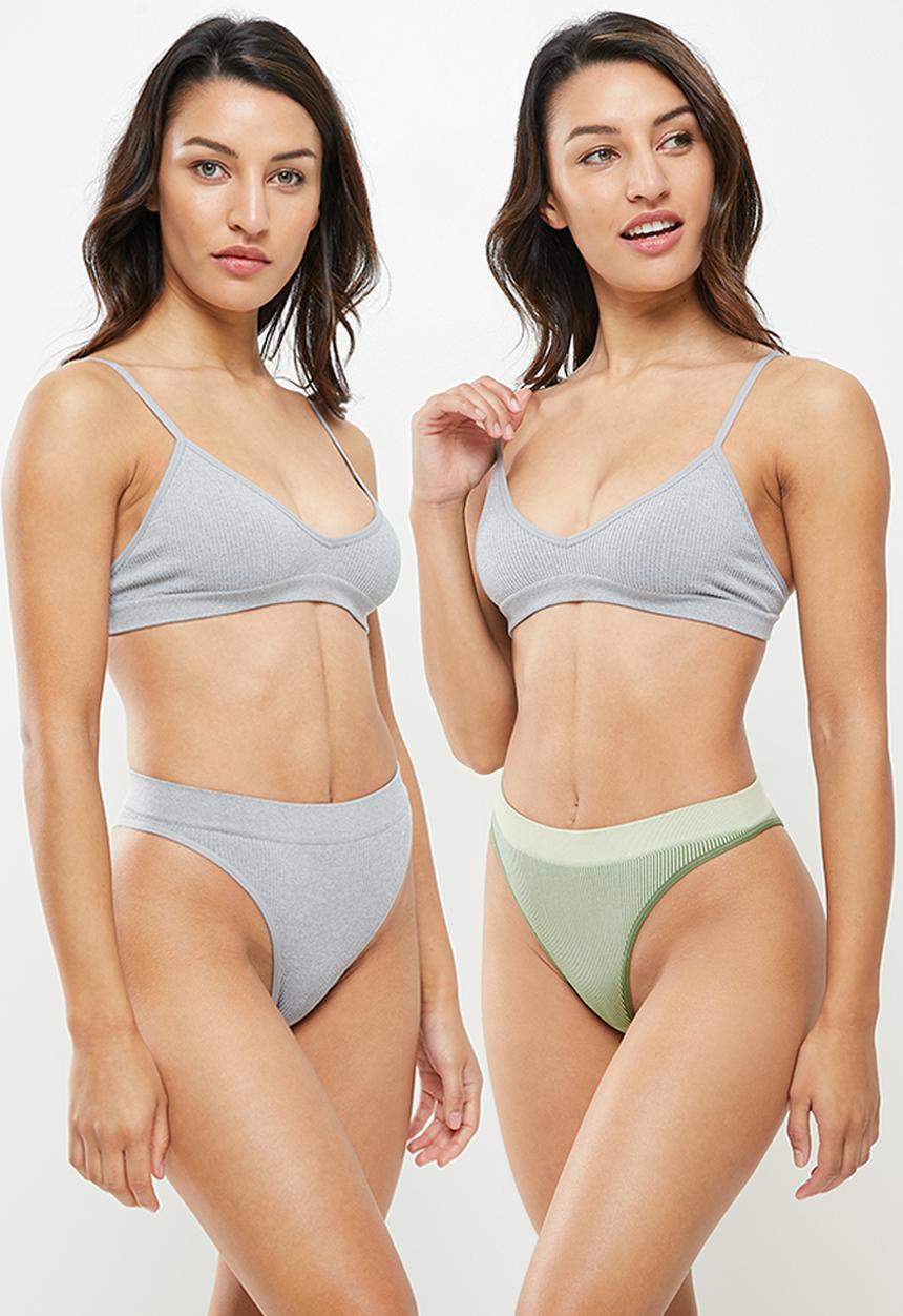 Cotton On - Seamless high cut brasiliano brief 5 pack - multi