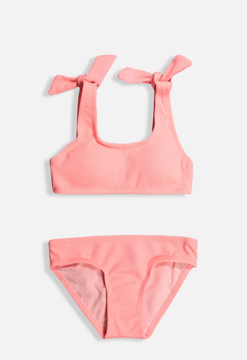 Rebel Republic - Girls tie up bikini set - pink