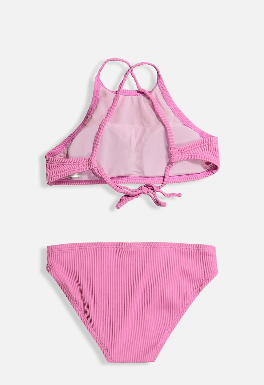 Rebel Republic - Girls rib 2 piece bikini - pink