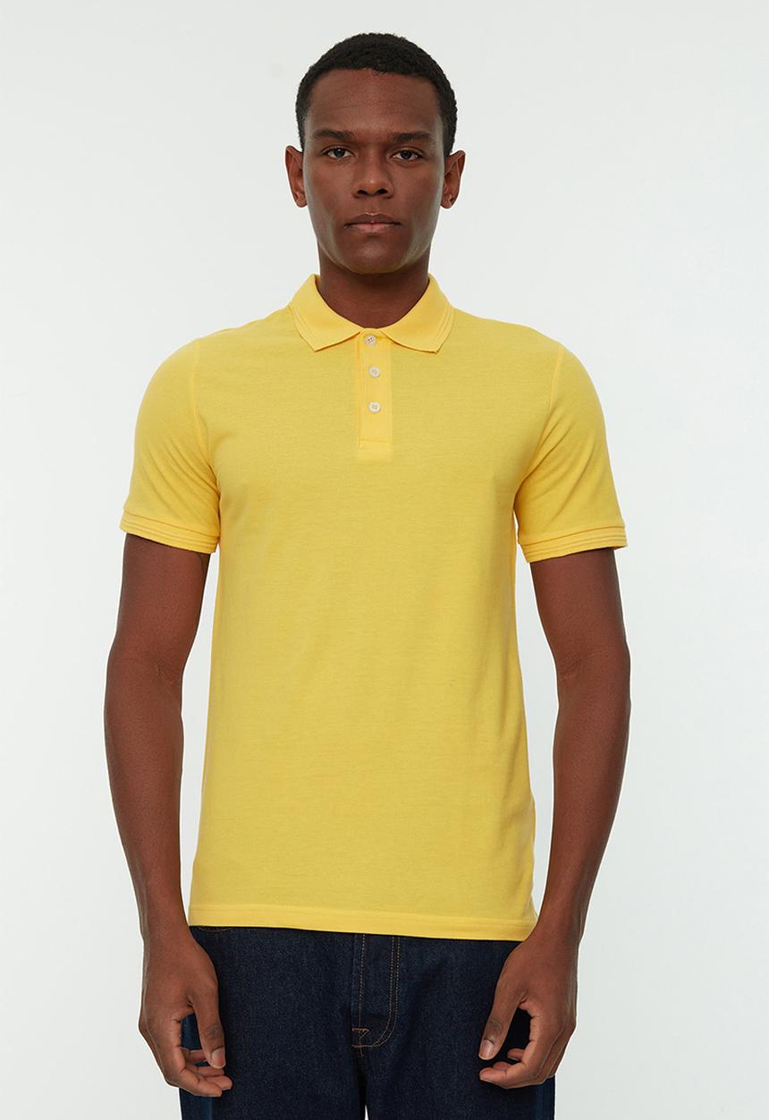 Trendyol - Steve slim fit short sleeve golfer - yellow
