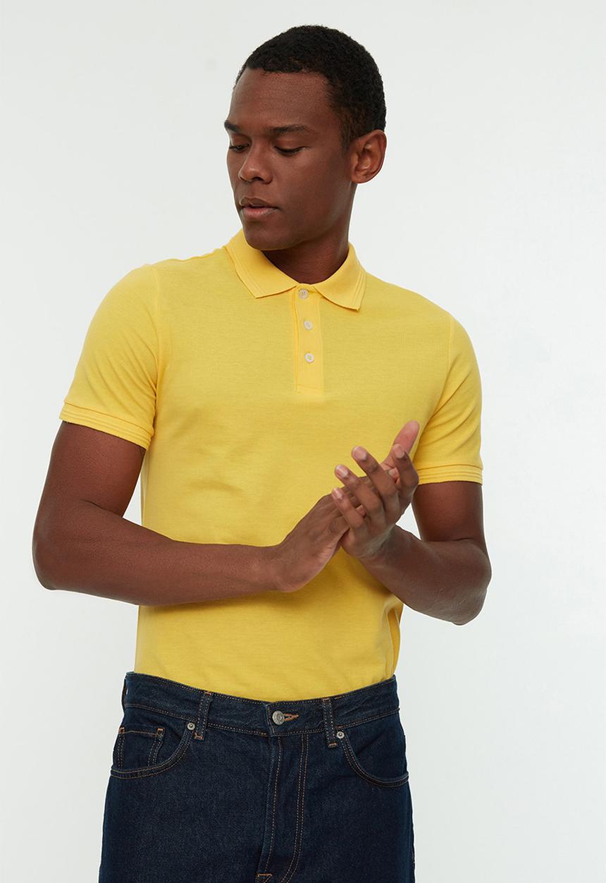 Trendyol - Steve slim fit short sleeve golfer - yellow