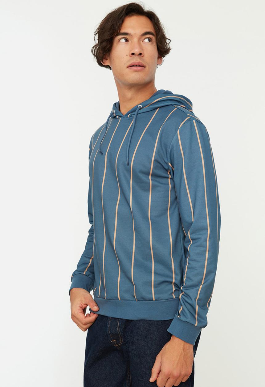 Trendyol - Max vert stripe hoodie - navy