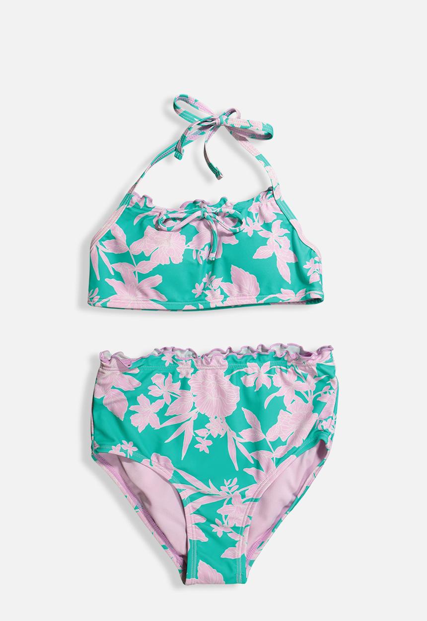 Rebel Republic - Girls 2 piece bikini set - aqua & pink