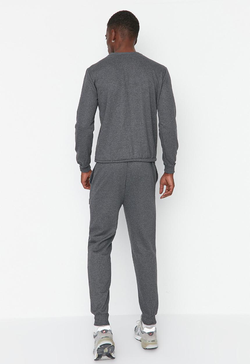 Trendyol - Printed sweatsuit - anthracite