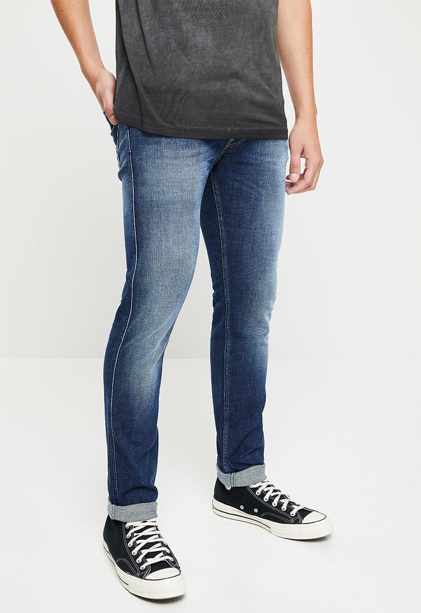 Replay - Anbass slim fit 11.5 oz deep blue indigo stretch denim - blue