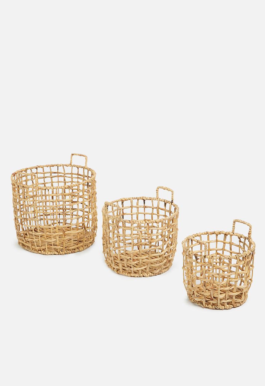 Storage Solutions - Water hyacinth baskets - set of 3