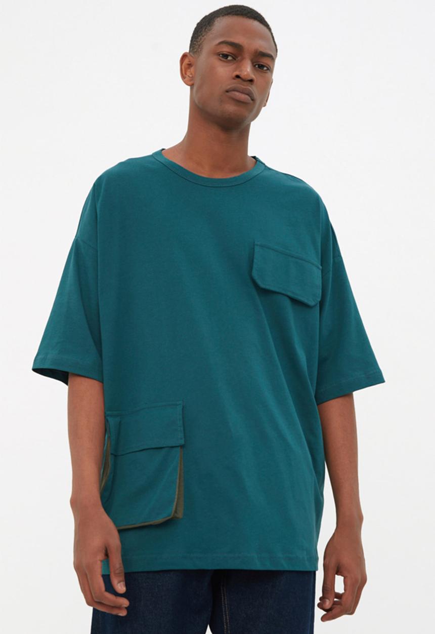 Trendyol - Zac short sleeve patch pocket tee - petrol