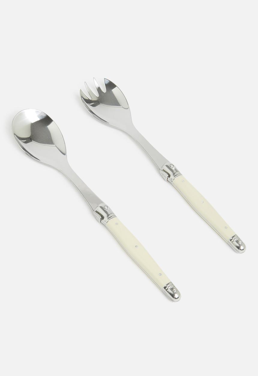 André Verdier - Laguiole salad servers 2 piece set - ivory