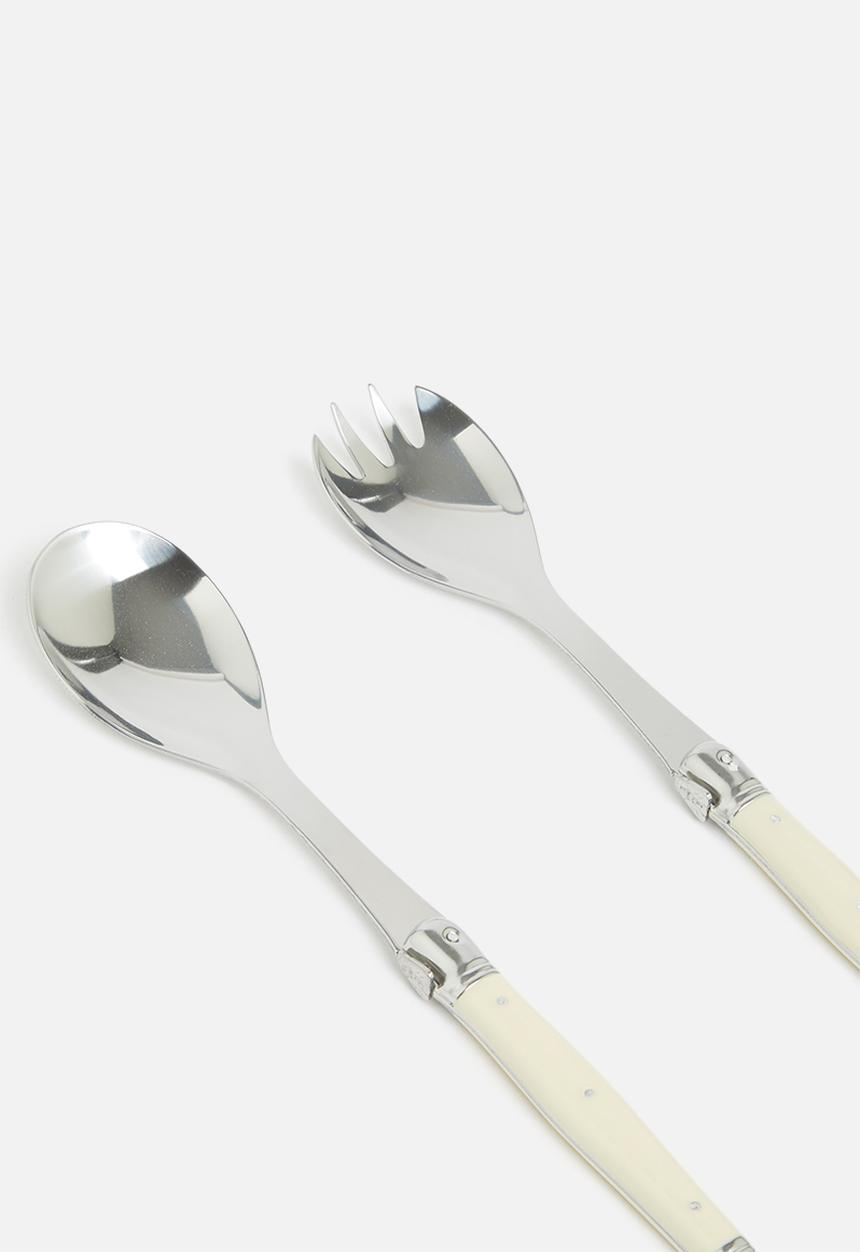 André Verdier - Laguiole salad servers 2 piece set - ivory