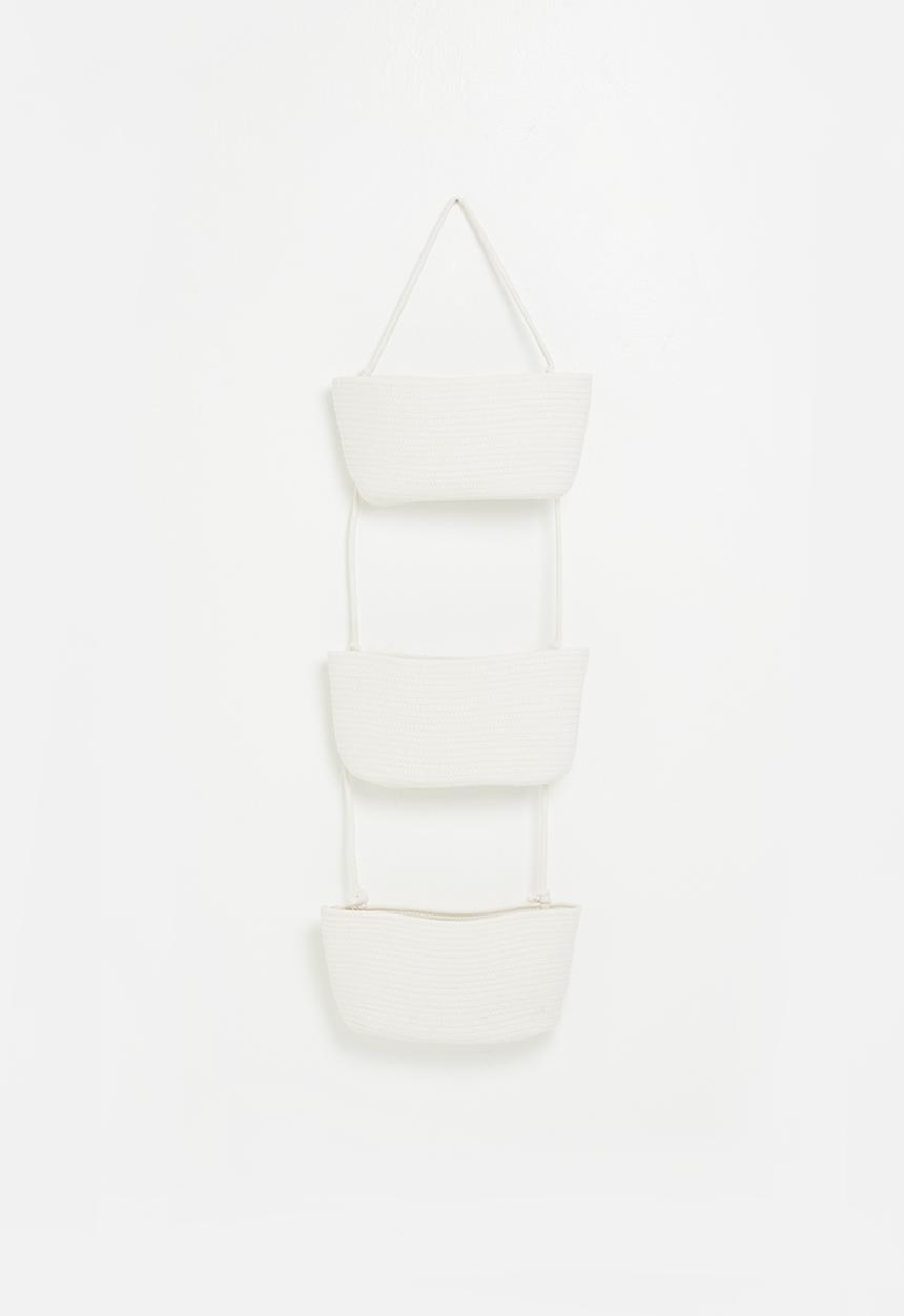 Sixth Floor - 3 tier rope hanging storage - white
