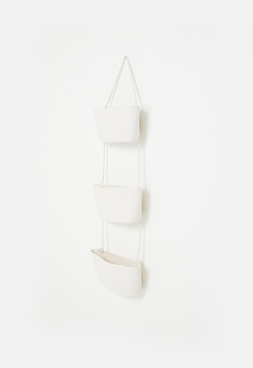 Sixth Floor - 3 tier rope hanging storage - white