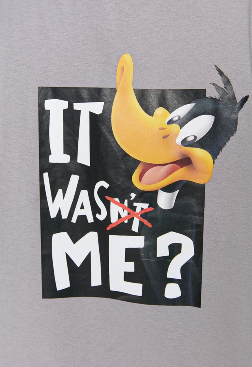 Trendyol - It was me oversize fit back print tee - grey