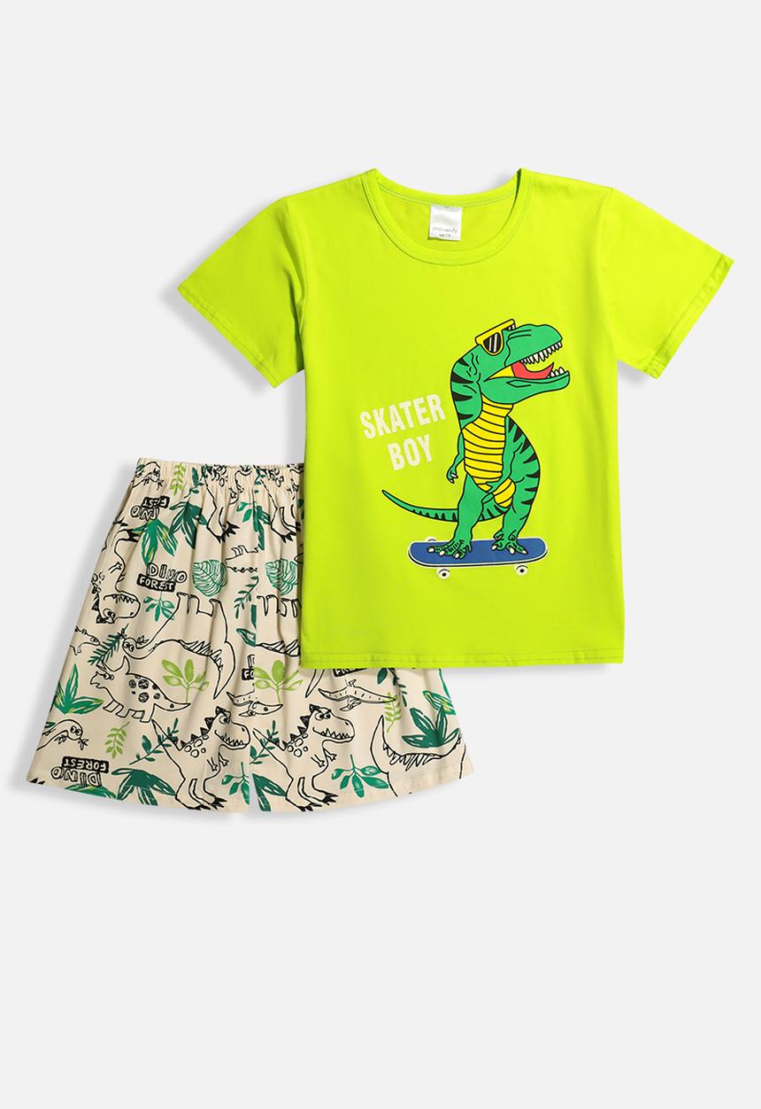 Pop Candy - Dino skater pj set - green