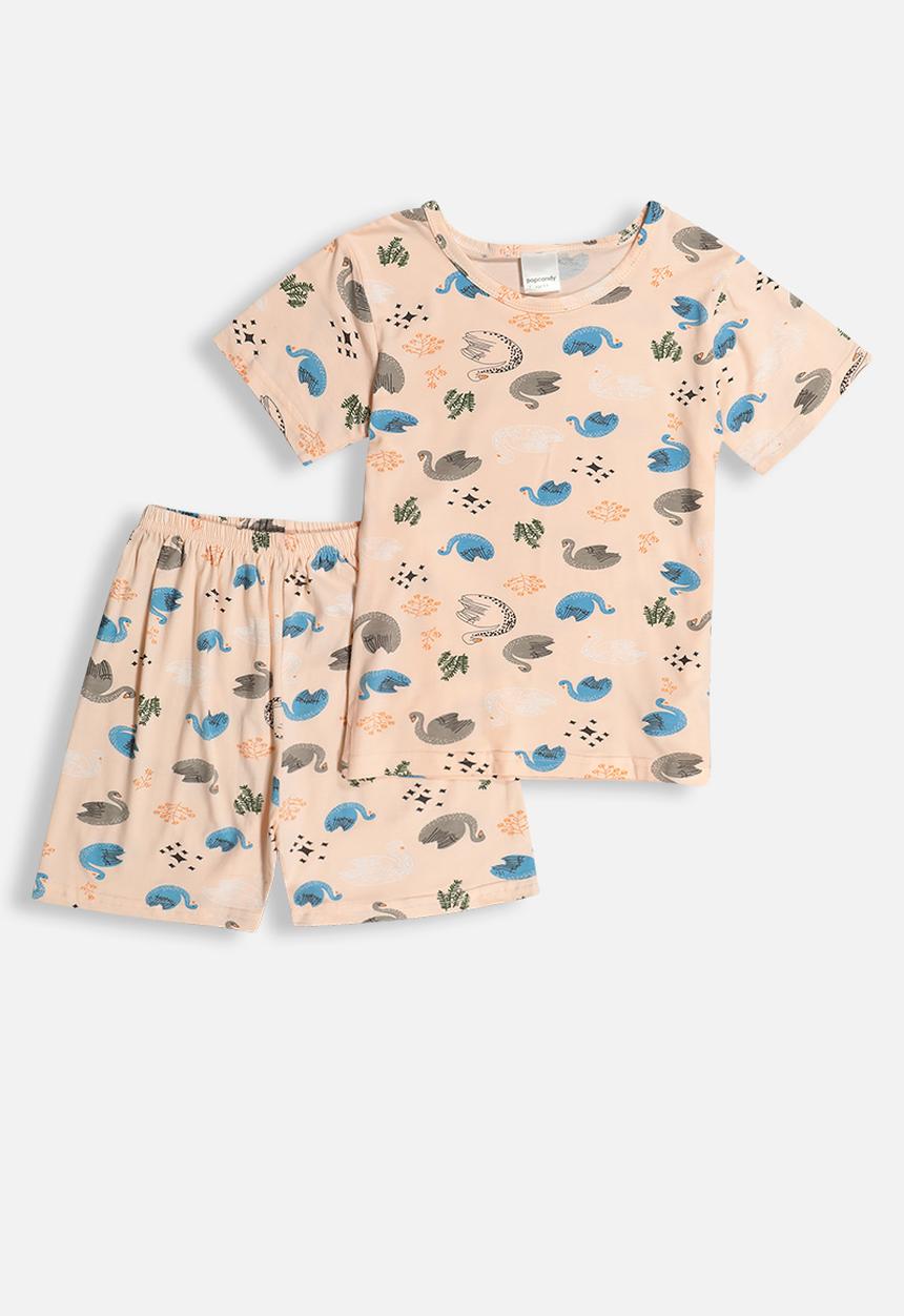 Pop Candy - Girls printed tee & shorts pj set - pink