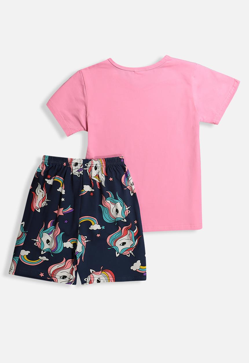 Pop Candy - Unicorn pj set - pink/navy